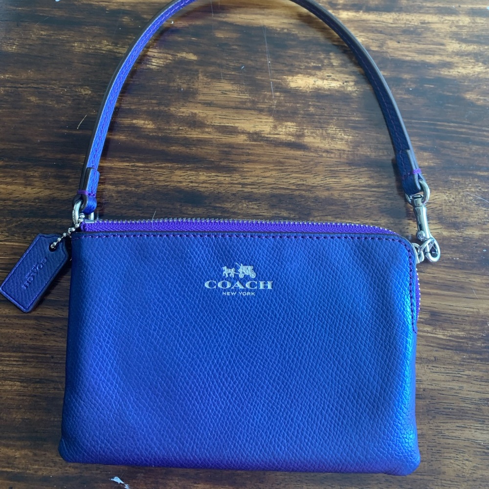 Coach metallic purple change purse